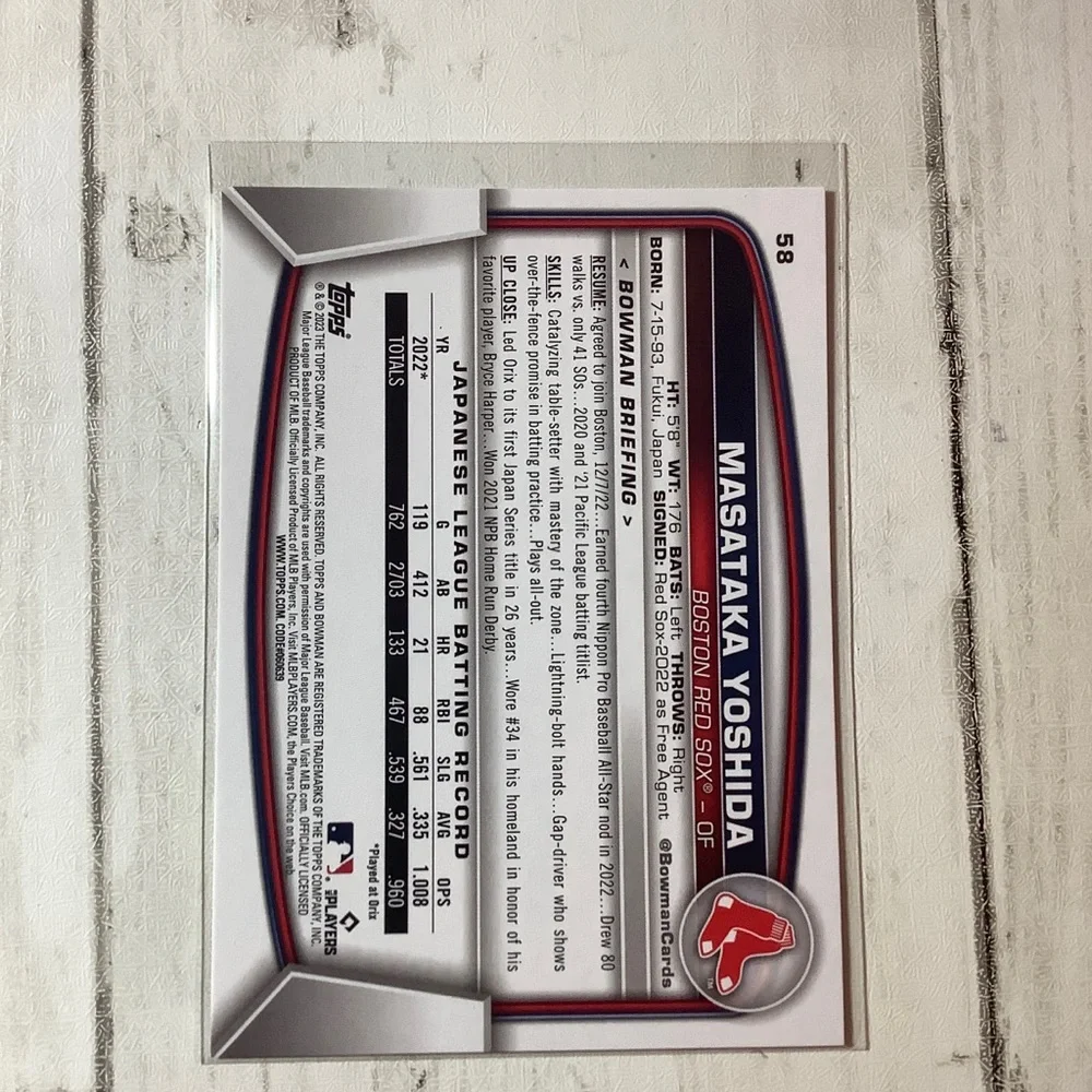 2023 Bowman - Masataka Yoshida #58 (RC) - Picture 2 of 2